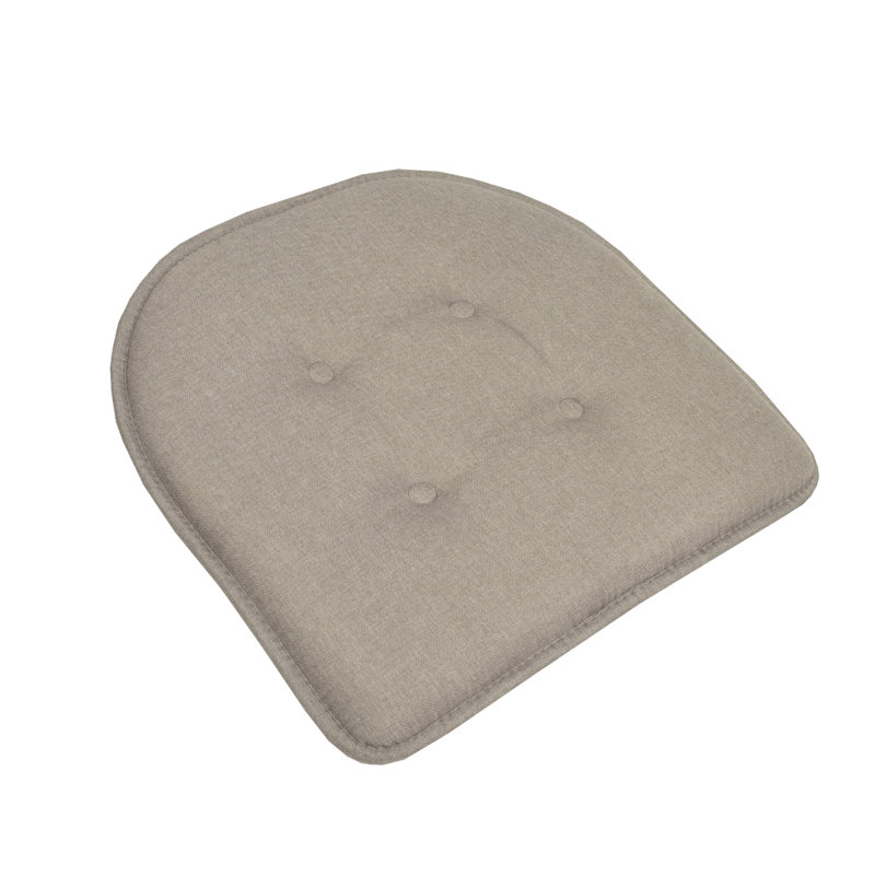 Coussin de chaise d'intérieur uni antidérapant en forme de U, Kaki, 6