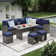 Atvars Wicker 9 - Person Outdoor Seating Group with Cushions