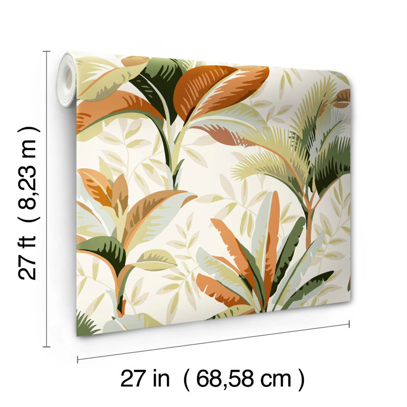 Alard Pre-Pasted Floral, Orange