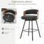 Swivel Upholstered Counter Stool with Metal Frame-453626691