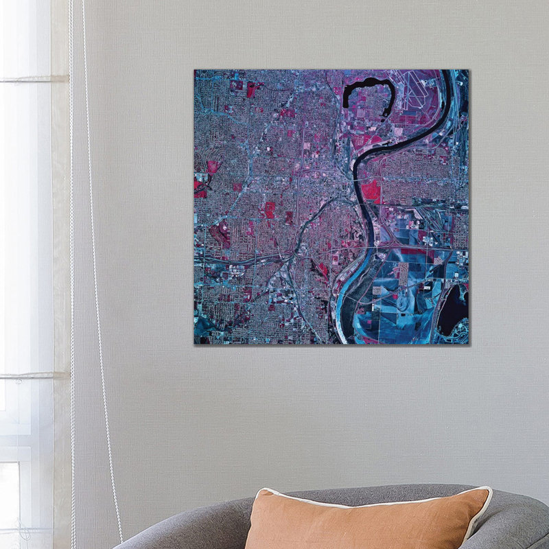 Omaha, Nebraska 1 Piece Wrapped Canvas Wall Art, 66.04 cm H x 66.04 cm W x 3.175 cm D