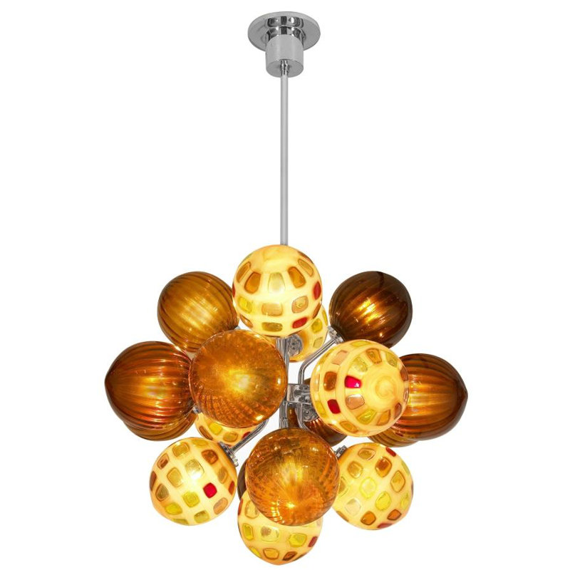 Lustre à niveaux 17 lumières spoutnik Perle