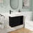 28" Vanity with Oval Ceramic Sink - Wall Mounted Black Cabinet