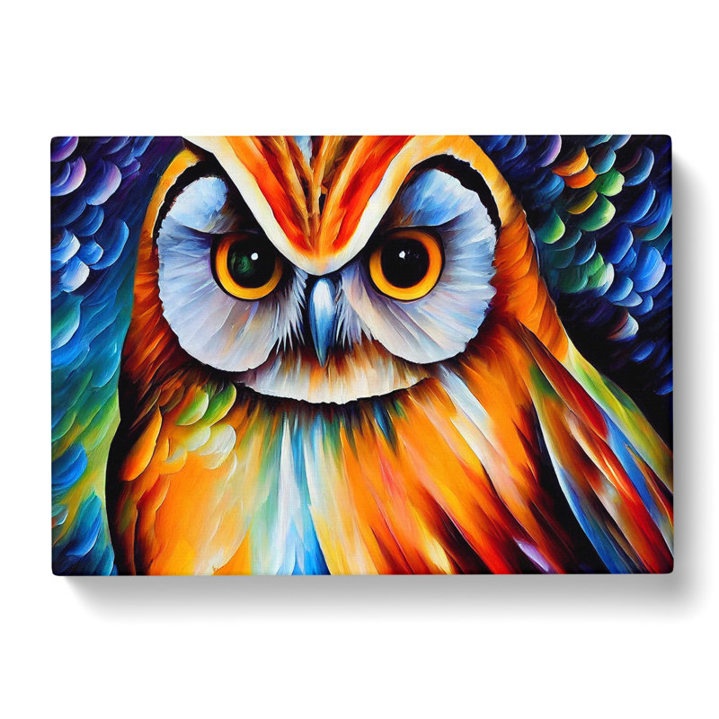 Owl Painting Vol.2 Abstract - Wrapped Canvas, 35cm H x 50cm W x 3cm D