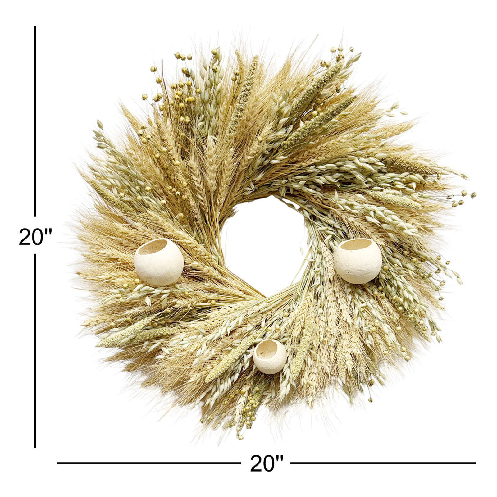20" Handcrafted Wheat Wreath