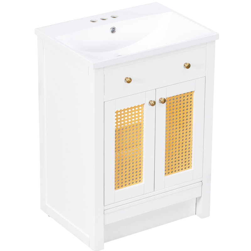 Meuble-lavabo simple avec plateau en résine 18,09 po Balcinde