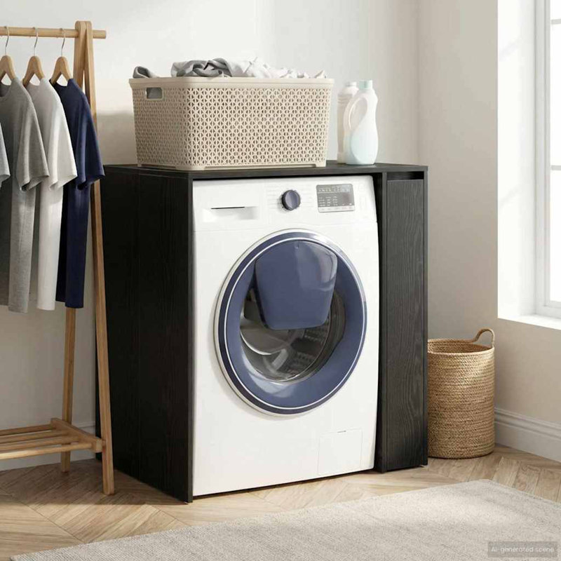 Freestanding Bathroom Cabinet, Black Oak