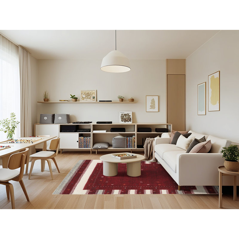 Tapis beige/brun/gris contemporain, Rectangle 7 pi 0 po x 9 pi 0 po