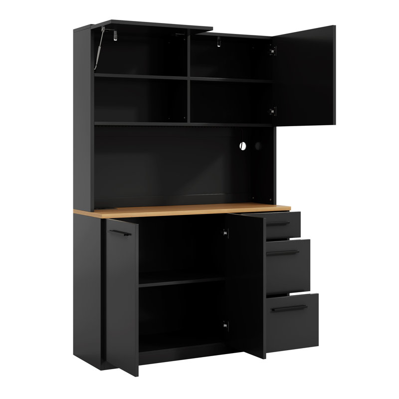 180cm Kitchen Pantry, Black