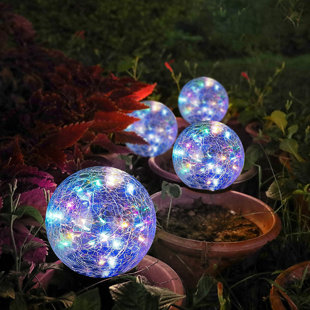 30LED Low Voltage Solar Garden Lights Integrated LED Solar Powered Lights for Garden Patio Halloween Decorations (Set of 4)