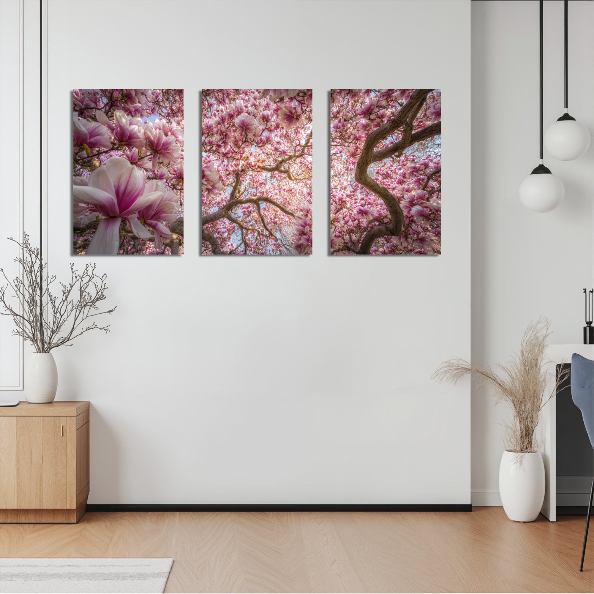 Winston Porter Pink Magnolia Blossoms Floral Canvas Wrapped Wall Art ...