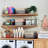 4-Pack Stackable Wire Baskets for Closet Organizers and Storage, Open Storage Bins for Clothes, Toys, and Snacks - Rustic Metal Closet Organizers and Storage Shelves in Black
