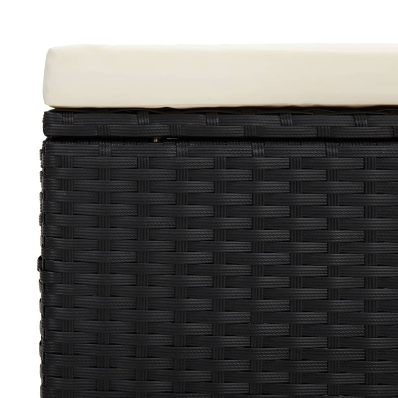 Upholstered Outdoor Ottoman with Sunbrella® Cushion, Noir