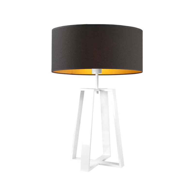 Selah Metal Table Lamp, White, Black
