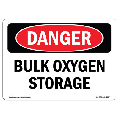 Enseigne de rangement en vrac d'oxygène