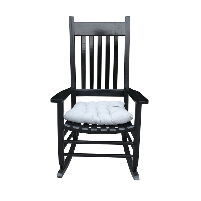 Wooden Porch Rocker Chair  Black, Without Mat, Black