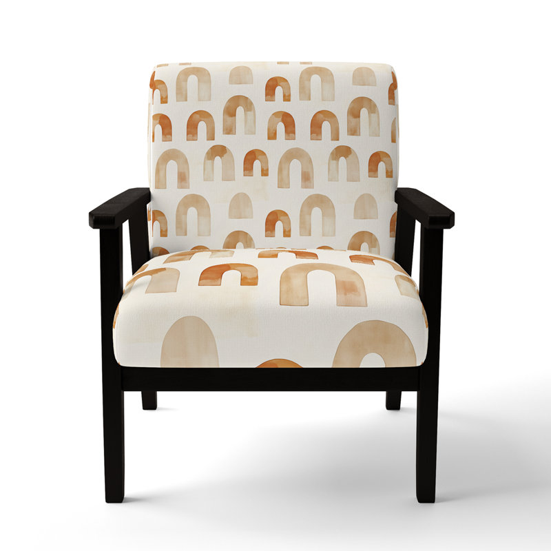 Chaise rembourrée moderne avec accoudoirs Boho Calm Arches, Accoudoirs carrés noirs