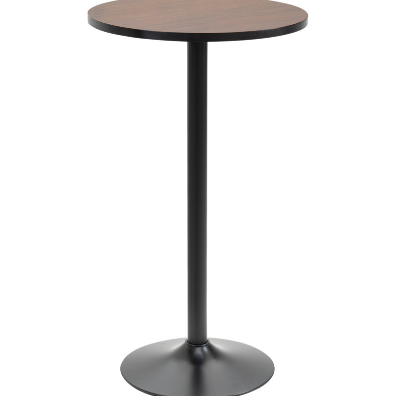 Table de bistro rustique industrielle - H 42 po avec grain de bois et base en métal pour différents espaces