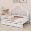 Lits plateforme Woodhouse avec DEL, tablettes de rangement, tiroirs et garde-corps-489242480