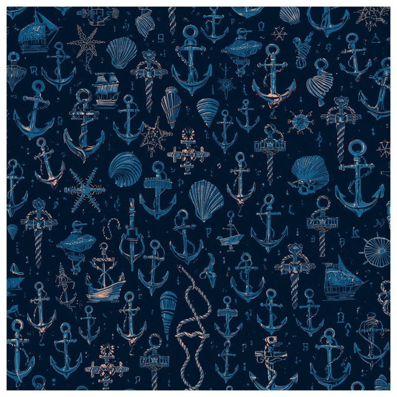 Édredon Nautical Anchor Seashells, Simple extra long