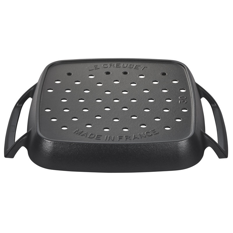 Le Creuset Alpine Outdoor Enameled Cast Iron Grill Basket, 12", Matte Black