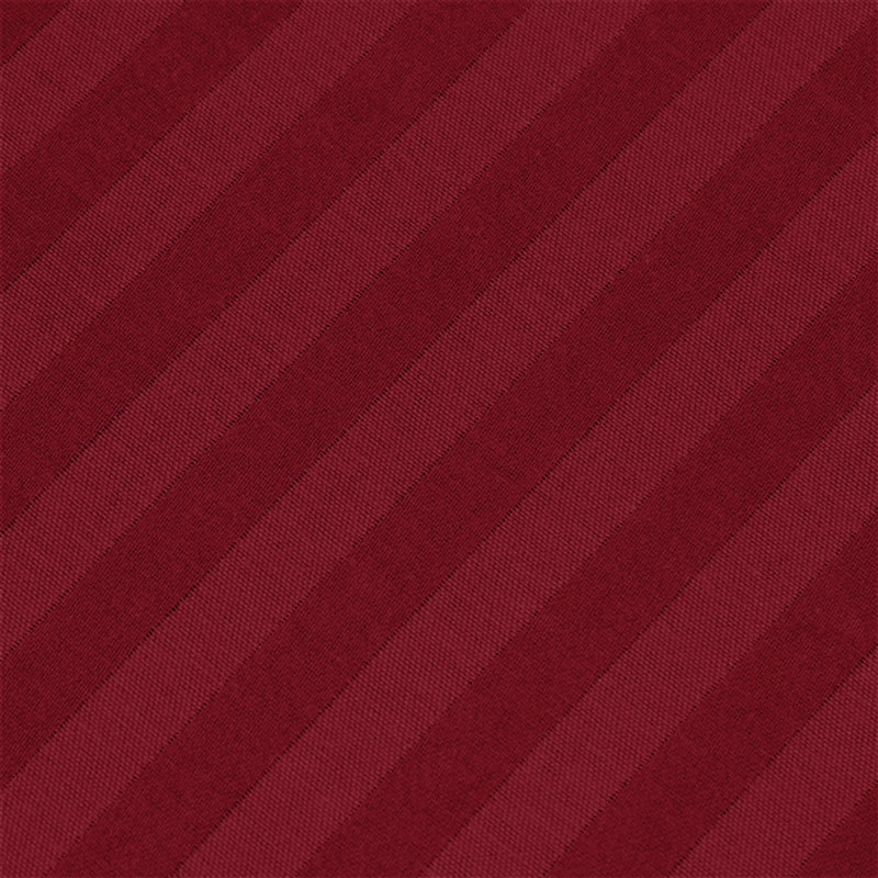 200 Thread Count Microfibre Stripe Fitted Sheet 40cm, Burgundy, Super King (6')