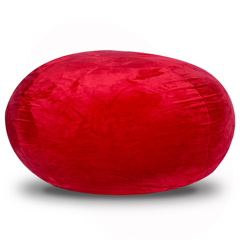 Fauteuil à billes Minky, Velours rouge, H 42 po x l 52 po x P 52 po