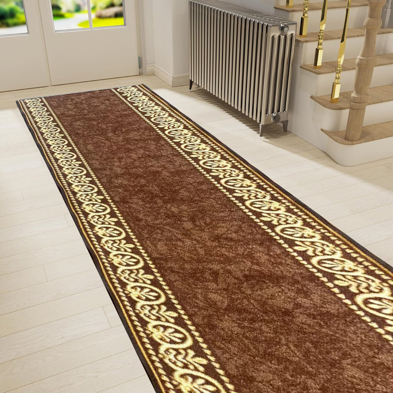 056 Brown 80cm X 1066cm Abstract Machine Tufted Area Rug, Runner 80 x 243 cm