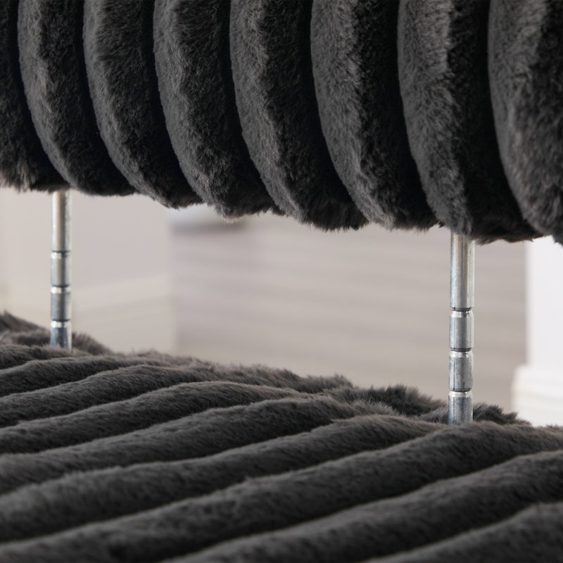 Banc rembourré l 49,6 po, Gris anthracite
