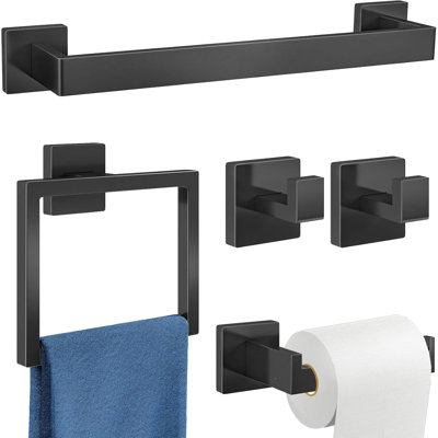 5-Piece Bathroom Hardware Accessories Set, Towel Racks for Bathroom Wall Mounted Stainless Steel