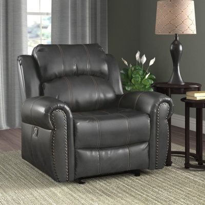 Faulks Manual Glider Recliner with Nailhead Trim