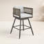 Tabouret d'extérieur en métal avec coussin Haimes-2062266991