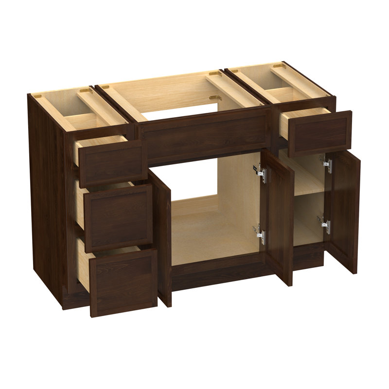 Base de meuble-lavabo simple 48 po seulement, Brun