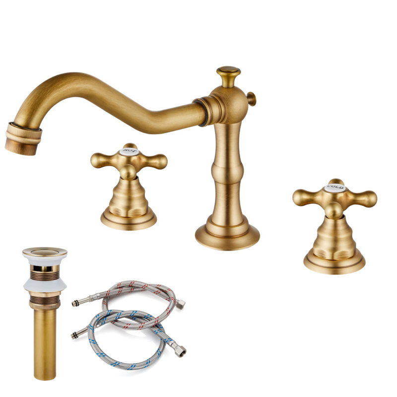 Widespread 2-handle Bathroom Faucet with Drain Assembly