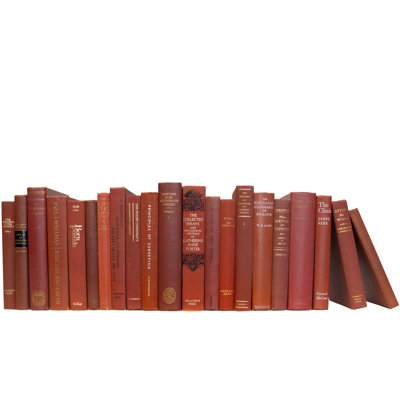 Decorative Books - Vintage Sienna Books - Red Books By The Foot