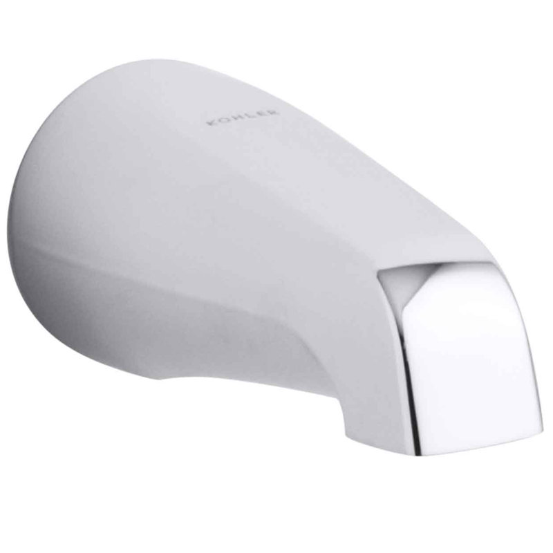 Coralais 4-7/8" Non-Diverter Bath Spout with Slip-Fit Connection, Polished Chrome