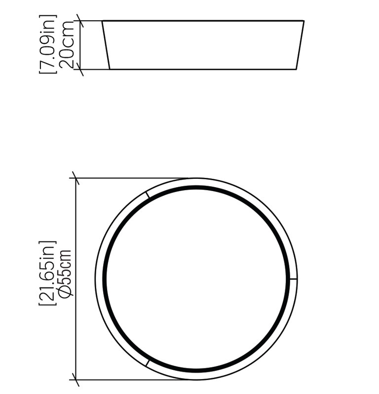 Conic 1 - Light LED Flush Mount, Organic Cappuccino
