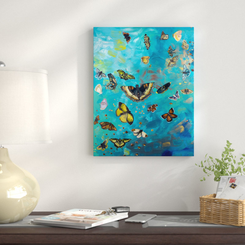 «Bunch of Butterflies», reproduction d'art sur toile tendue, H 20 po x l 16 po, Toile