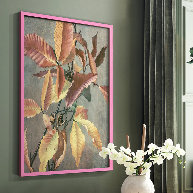 «Autumn antique I», reproduction encadrée - bois massif, Rose, H 10 po x l 8 po