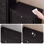 Armoire d'appoint en bois manufacturé noir massif