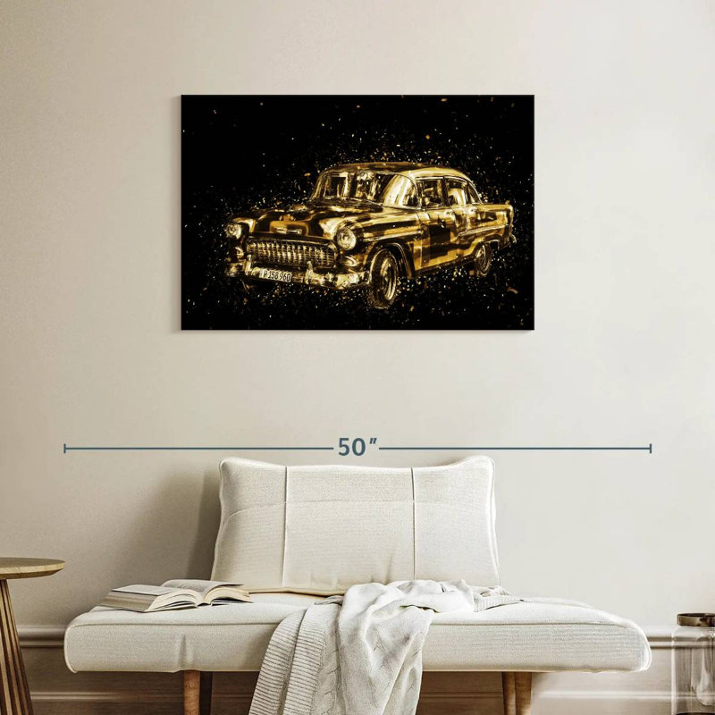 Mehar Golden Classic Car, 24" H x 36" W