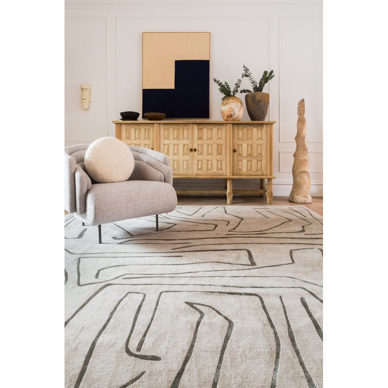 Kelly Wearstler Tableau Pewter Area Rug, Rectangle 9' x 12'