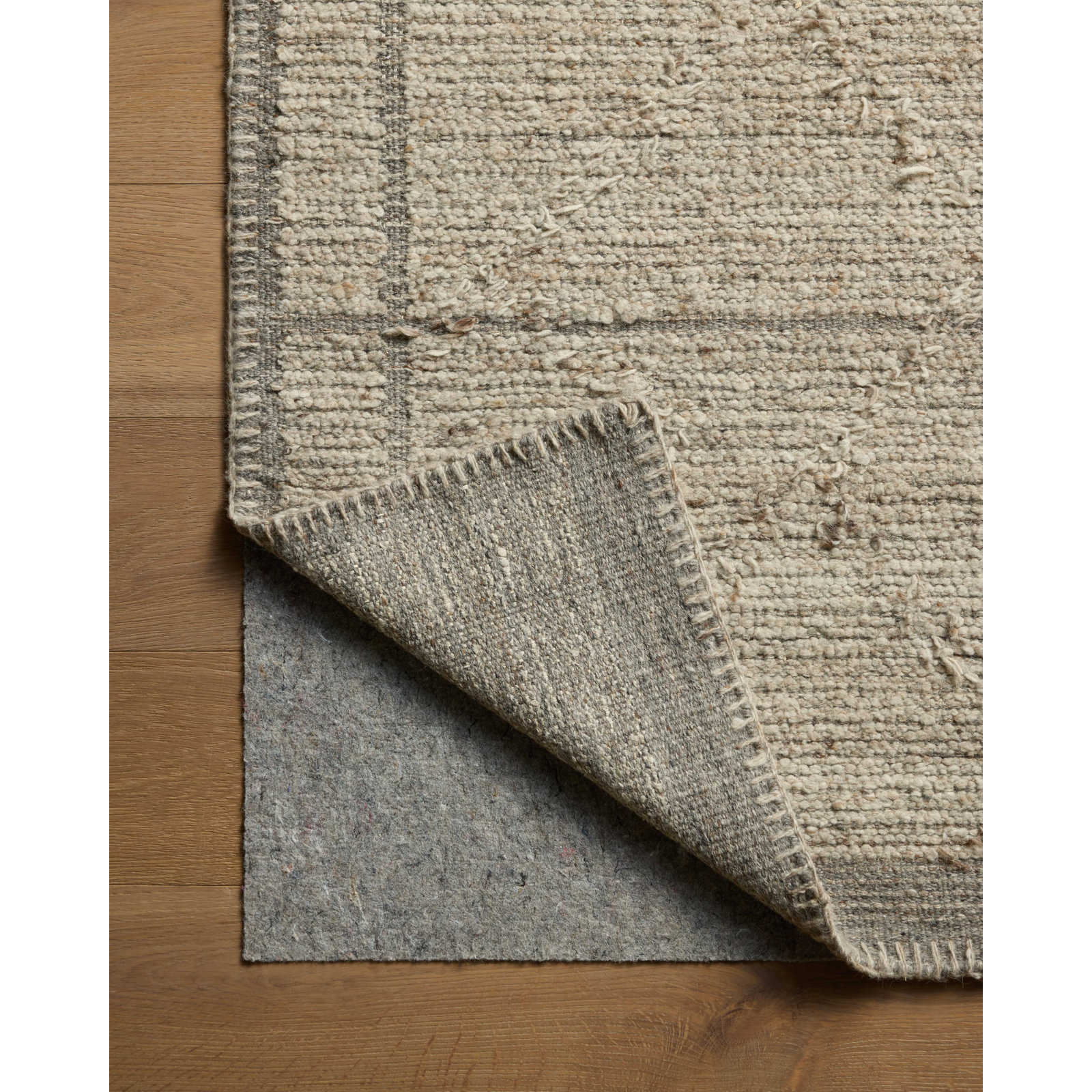 Amber Lewis x Loloi Bowie Fog / Grey Area Rug, Rectangle 4' x 6'