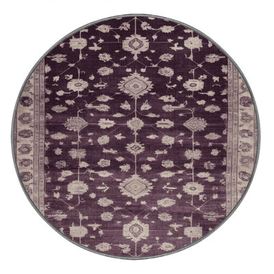 Machine Washable Overdyed Gray Area Rug