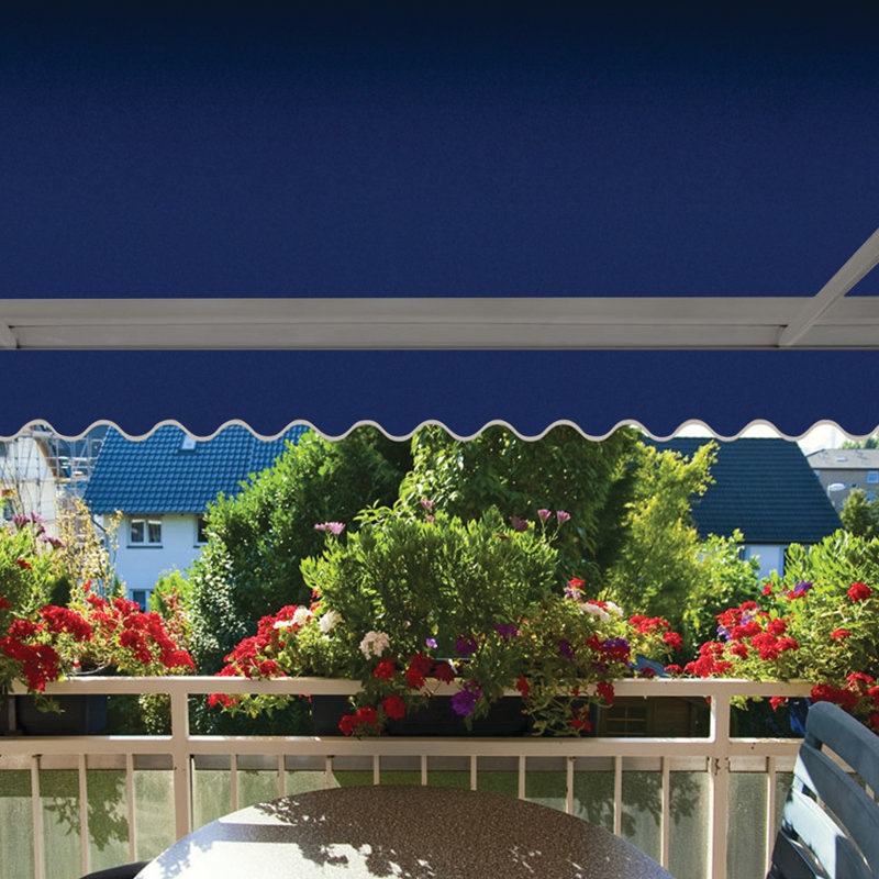 Advaning Classic Series 13'x10' Motorized Remote Controlled Retractable Awning, 9.8" H x 156" W x 120" D, Navy Solid
