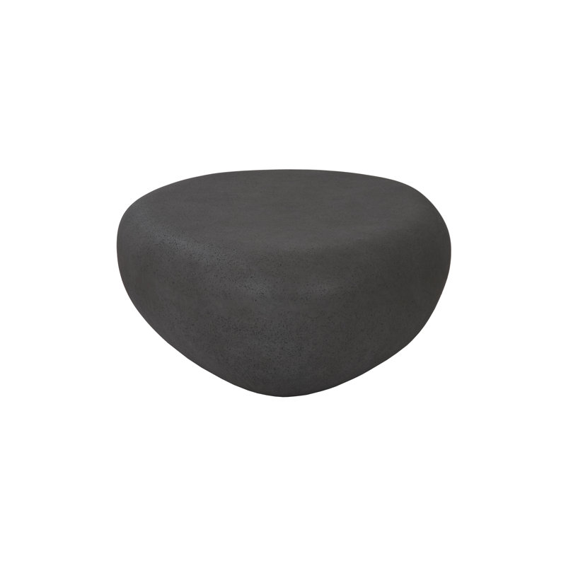 River Stone Drum Coffee Table, 16" H x 54" L x 34" W, Charcoal Stone