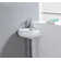 Minim White Ceramic Oval Corner Bathroom Sink with Overflow