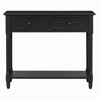 35.4" Console Table With Two Drawers And Bottom Shelf