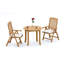 2 Seats 3 Pcs Grade-A Teak Wood Dining Set: 36" Round Table And 2 Ashely Folding Reclining Arm Chairs #11AS0702-1688316117