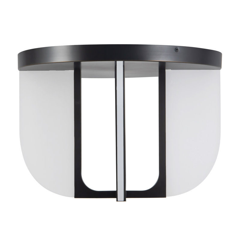 Anders 17-in Black dimmable LED Semi-Flush Mount, Oil Rubbed Bronze
